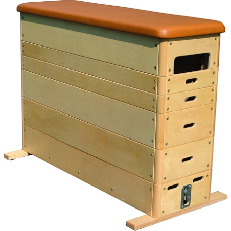 PLINTH BOIS DE GYMNASTIQUE AVEC ROULETTES INTÉGRÉES 150X50X110CM
