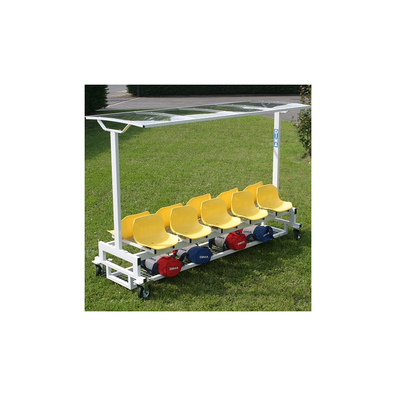 ABRI DE PISTE MOBILE 10 SIÈGES POUR ATTENTE / REPOS DES ATHLÈTES