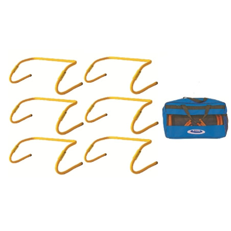 Foldable variable height step hurdlesset of 6