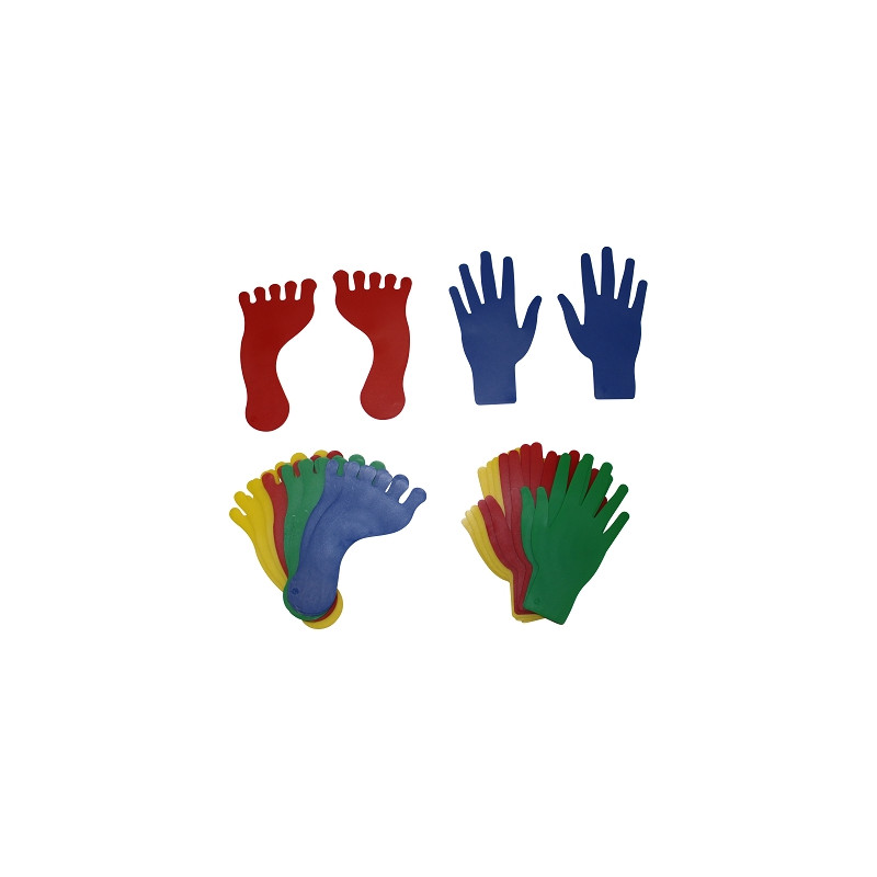  VINYL HAND AND FOOT SHAPE FLOOR MARKING - SET OF 10 - DIMASPORT