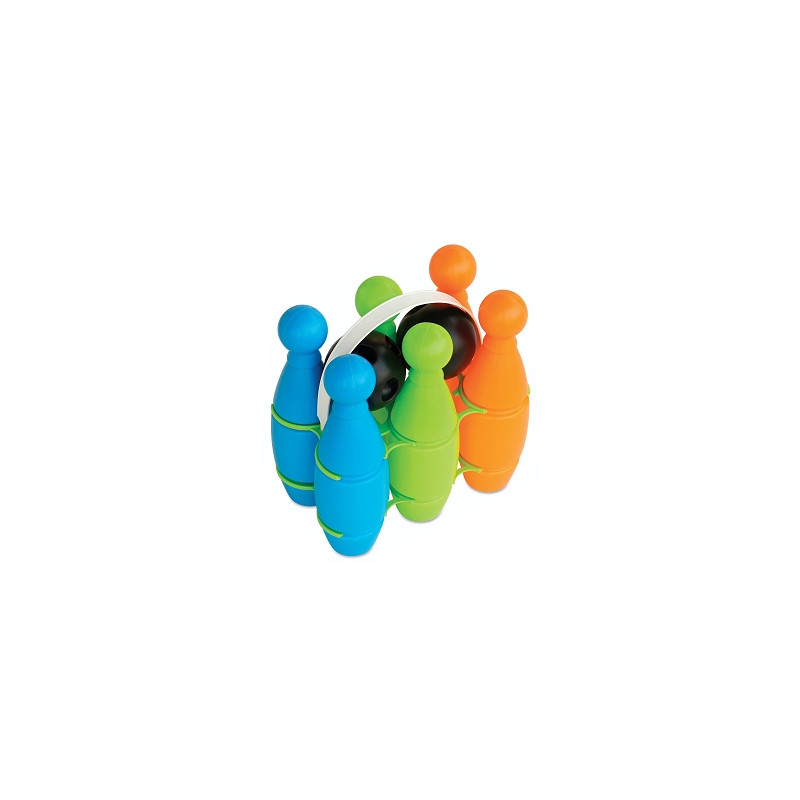 Multicolour plastic bowling set (6 skittles + 2 balls)